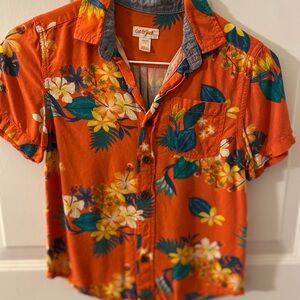 Cat & Jack Orange and Yellow Casual Button Down Shirt